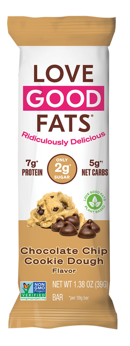 Love Good Fats chocolate chip cookie dough keto bar