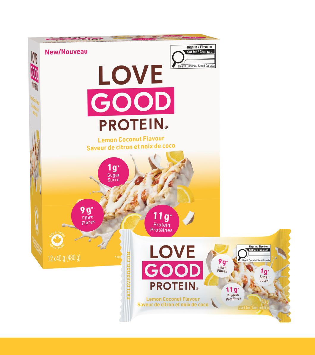 Love Good Protein Chewy Nutty Lemon Low Sugar Keto Friendly 40g bars