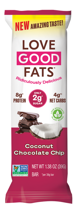 Love Good Fats Coconut Chocolate Chip Keto Bars
