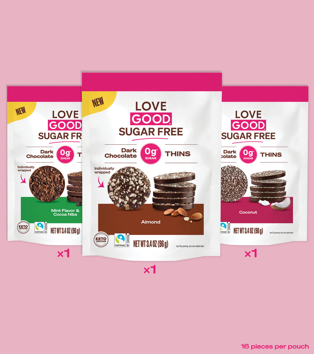Love Good Fats Dark Chocolate Thins Variety Pack